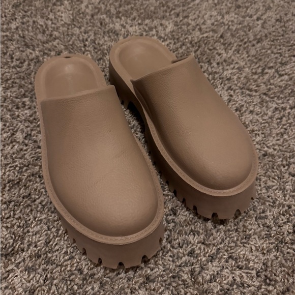 Jeffrey Campbell Shoes - Jeffery Campbell Chunky Platform Slip-On Clog in Taupe